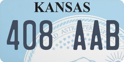 KS license plate 408AAB