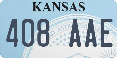 KS license plate 408AAE