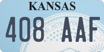 KS license plate 408AAF