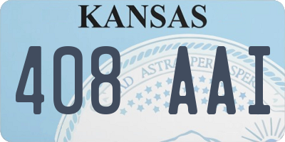 KS license plate 408AAI