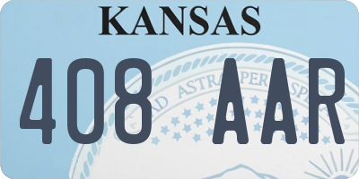 KS license plate 408AAR