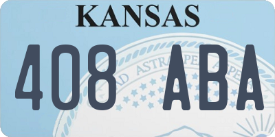 KS license plate 408ABA