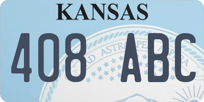 KS license plate 408ABC