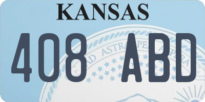 KS license plate 408ABD