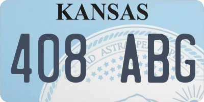 KS license plate 408ABG