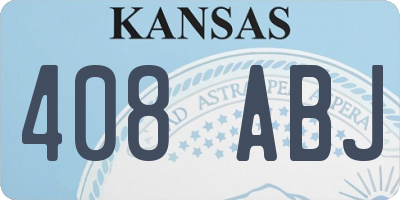 KS license plate 408ABJ
