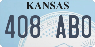 KS license plate 408ABO