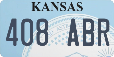 KS license plate 408ABR