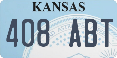KS license plate 408ABT