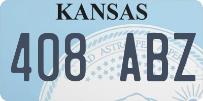 KS license plate 408ABZ