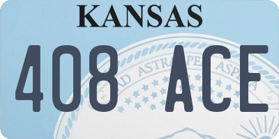 KS license plate 408ACE