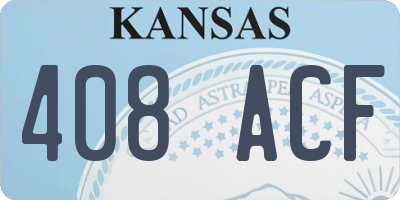 KS license plate 408ACF