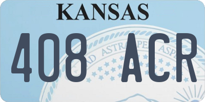 KS license plate 408ACR
