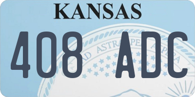 KS license plate 408ADC