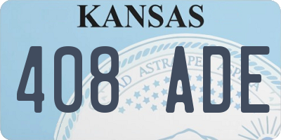 KS license plate 408ADE