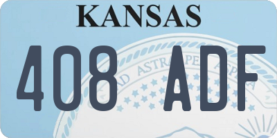 KS license plate 408ADF