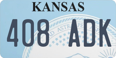 KS license plate 408ADK