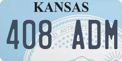 KS license plate 408ADM