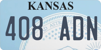 KS license plate 408ADN