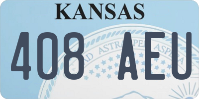 KS license plate 408AEU