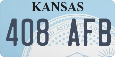 KS license plate 408AFB