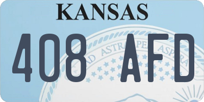 KS license plate 408AFD