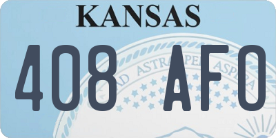 KS license plate 408AFO