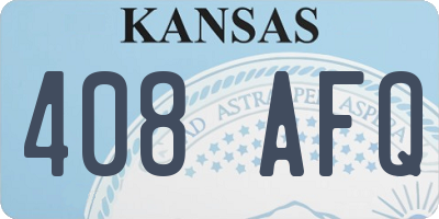 KS license plate 408AFQ