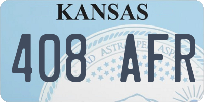 KS license plate 408AFR