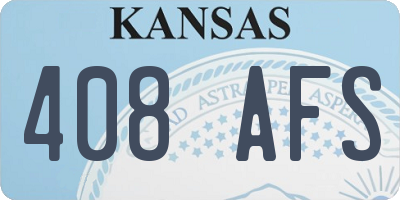 KS license plate 408AFS