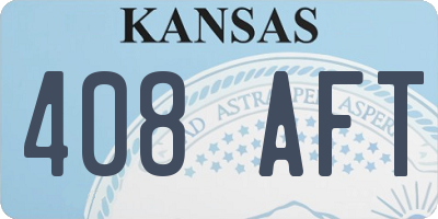 KS license plate 408AFT