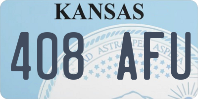 KS license plate 408AFU