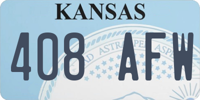 KS license plate 408AFW