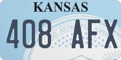 KS license plate 408AFX