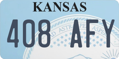 KS license plate 408AFY