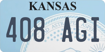 KS license plate 408AGI