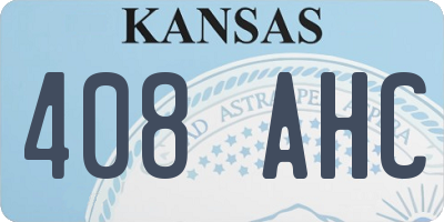KS license plate 408AHC