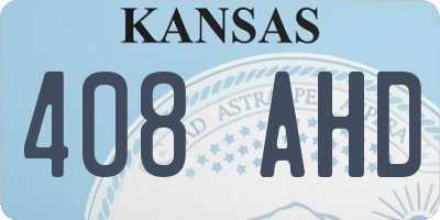 KS license plate 408AHD