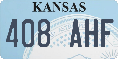 KS license plate 408AHF