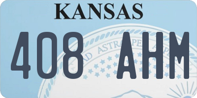 KS license plate 408AHM