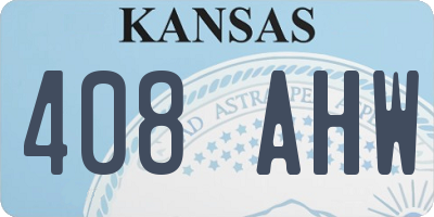 KS license plate 408AHW