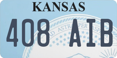 KS license plate 408AIB