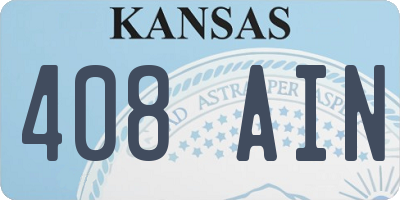 KS license plate 408AIN