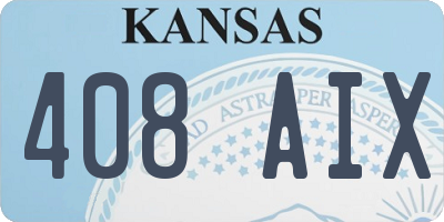 KS license plate 408AIX