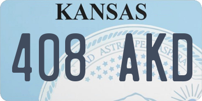KS license plate 408AKD