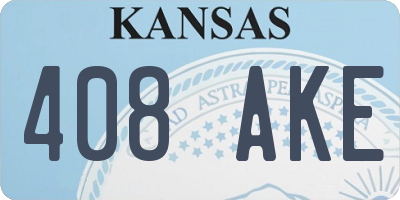 KS license plate 408AKE