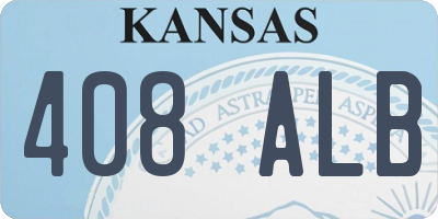KS license plate 408ALB