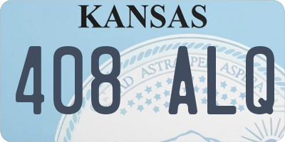 KS license plate 408ALQ