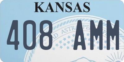 KS license plate 408AMM