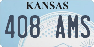 KS license plate 408AMS